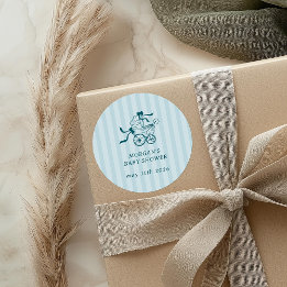 かわいい名門私立校風のベビーベビーカー赤ちゃんシャワー ラウンドシール