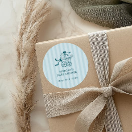 かわいい名門私立校風のベビーベビーカー赤ちゃんシャワー ラウンドシール