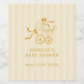 かわいい名門私立校風のベビーベビーカー赤ちゃんシャワー ワインラベル (シングルラベル)