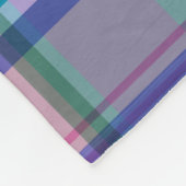 かわいい名門私立校風のレトロの格子柄（ピンクとブルー）   フリースブランケット (角)