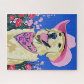 かわいい名門私立校風の犬パズル ジグソーパズル (横)