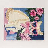 かわいい名門私立校風の猫パズル ジグソーパズル (横)