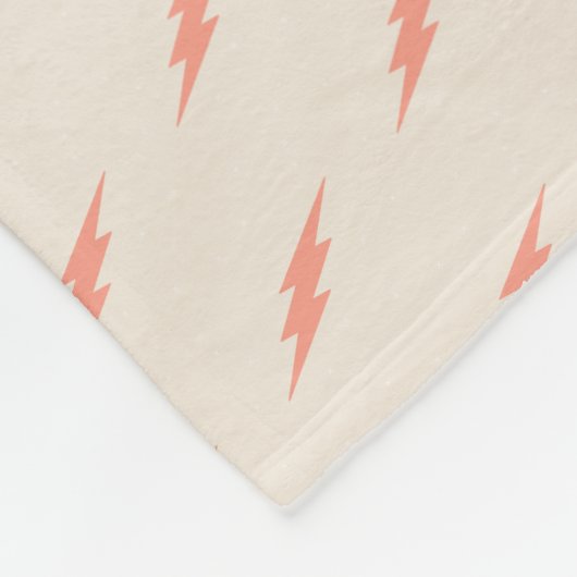 かわいい名門私立校風の美的ピンク稲妻ボルト フリースブランケット (角)