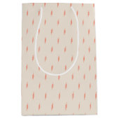 かわいい名門私立校風の美的ピンク稲妻ボルト ミディアムペーパーバッグ (正面)