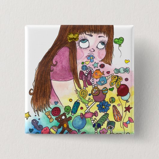 かわいい吐いて下さい 缶バッジ (正面)