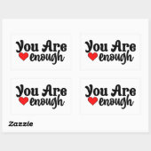 かわいい君は十分なタイポグラフィと赤いハート 長方形シール (シート)