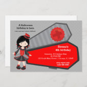 かわいい吸血鬼の誕生日 招待状 (正面/裏面)