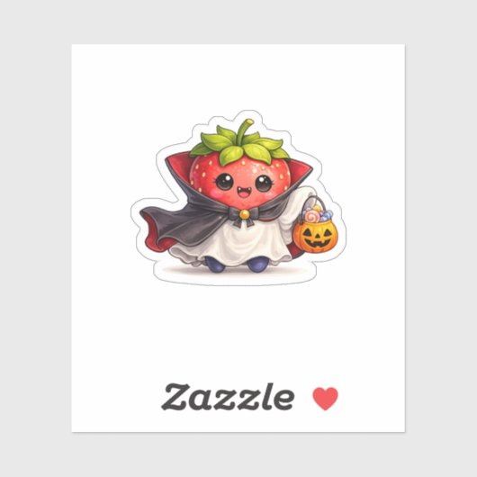 かわいい吸血鬼イチゴハロウィンステッカー シール (シート)