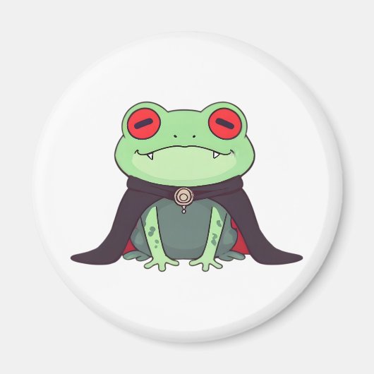 かわいい吸血鬼カエル ハロウィンマント マグネット (正面)