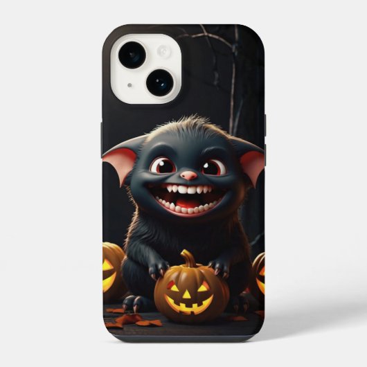 かわいい吸血鬼コウモリ ハロウィン iPhoneケース (裏面)