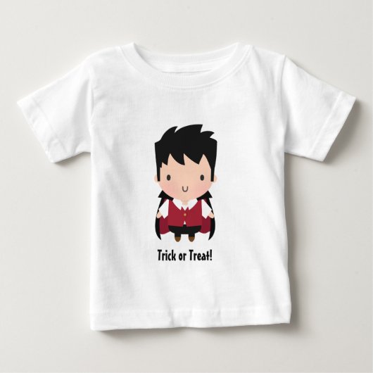 かわいい吸血鬼ボーイ ベビー ハロウィン服 ベビーTシャツ (正面)