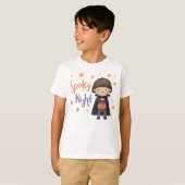 かわいい吸血鬼男子の怖い夜 ハロウィン Tシャツ (正面フル)