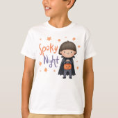 かわいい吸血鬼男子の怖い夜 ハロウィン Tシャツ (正面)