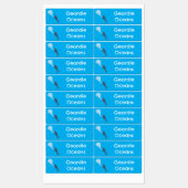 かわいい吹クジラの泡の漫画パーソナライズされた ラベル (シート)