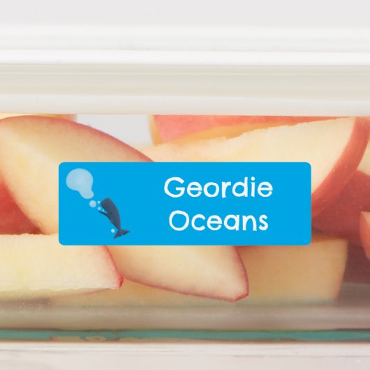 かわいい吹クジラの泡の漫画パーソナライズされた ラベル (貼付)