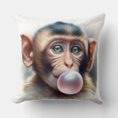 かわいい吹サルの泡ガム クッション (正面)