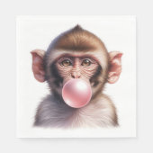 かわいい吹サルの泡ガム スタンダードランチョンナプキン (正面)