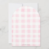 かわいい呼び出し全パーティー動物誕生日ピンクアーチ 招待状 (裏面)