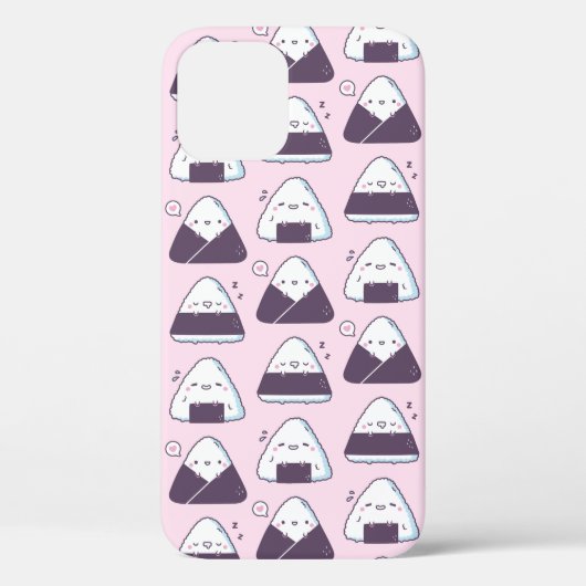 かわいい和食おにぎり模様 ピンク Case-Mate iPhoneケース (裏面)