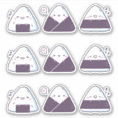 かわいい和食おにぎり面白い シール (正面)