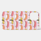 かわいい和食の寿司柄 ピンク Case-Mate iPhoneケース (裏面 (横))