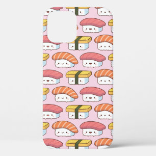 かわいい和食の寿司柄 ピンク iPhone 12ケース