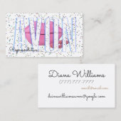 かわいい唇の電話紙吹雪パーソナライズされたAvon 名刺 (正面/裏面)