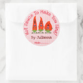 かわいい唐辛子の漫画イラストレーションラベル ラウンドシール (バッグ)