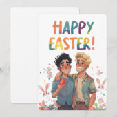 かわいい喜びのゲイグールイースターカード シーズンカード (正面/裏面)