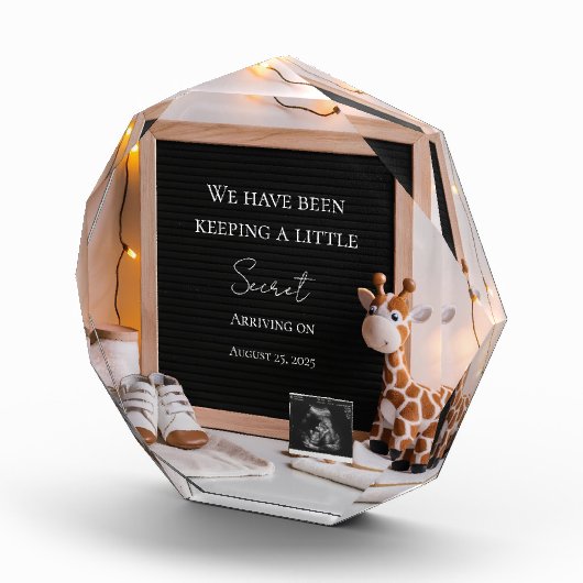 かわいい喜びのベビーキリン妊娠の発表 フォトブロック (右)