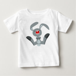 かわいい喜びの漫画うさぎベビーTシャツ ベビーTシャツ