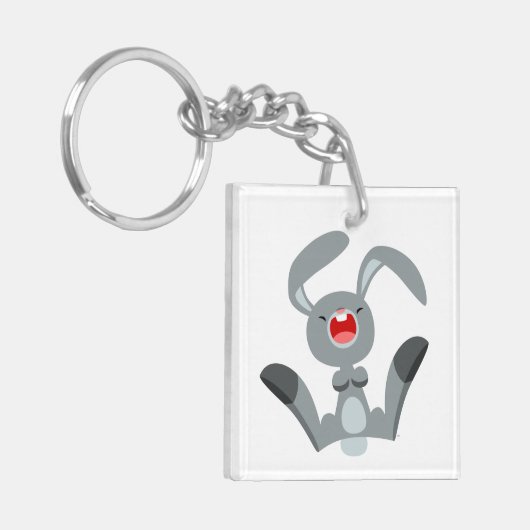 かわいい喜び漫画のウサギのアクリルキーチェーン キーホルダー (正面左)
