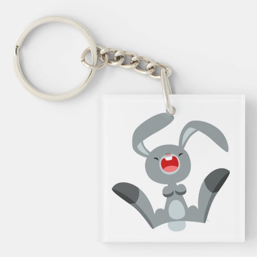かわいい喜び漫画のウサギのアクリルキーチェーン キーホルダー (正面)