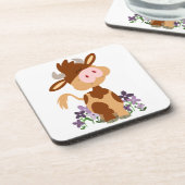 かわいい噛みマンガの牛コースターセット コースター (左側)