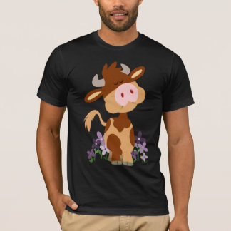 かわいい噛みマンガの牛Tシャツ Tシャツ