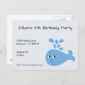 かわいい噴水のクジラのカスタム誕生日 ポストカード (正面/裏面)