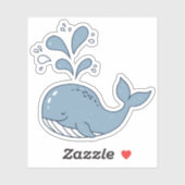 かわいい噴水クジラモチーフ ID1251 シール (シート)