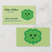 かわいい四つ葉クローバー 名刺 (正面/裏面)