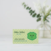 かわいい四つ葉クローバー 名刺 (スタンド正面)