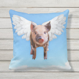 かわいい四角い枕を豚が飛ぶ アウトドアクッション