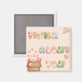 かわいい四角い磁石 |お考えしについて マグネット (正面/裏面)