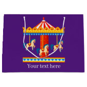 かわいい回転木馬愛好家パーティー子供 ラージペーパーバッグ (正面)