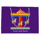 かわいい回転木馬愛好家パーティー子供 ラージペーパーバッグ (裏面)