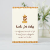かわいい回転木馬男女兼用の赤ちゃんシャワー エンクロージャーカード (スタンド正面)