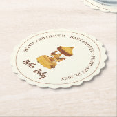 かわいい回転木馬男女兼用の赤ちゃんシャワー ペーパーコースター (アングル)