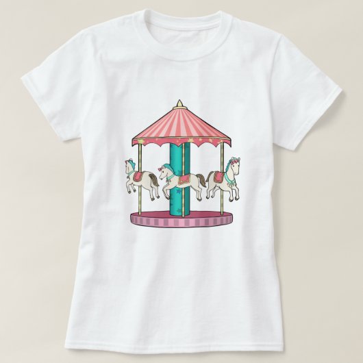 かわいい回転木馬 Tシャツ (デザイン正面)