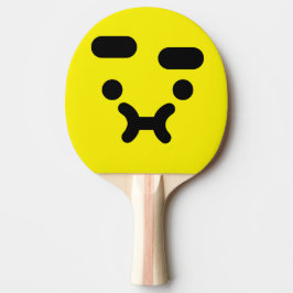 かわいい困ったポーカーフェイス黄色 卓球ラケット