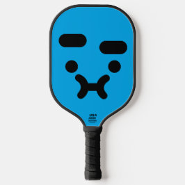 かわいい困ったポーカーフェイス ブルー ピックルボールラケット