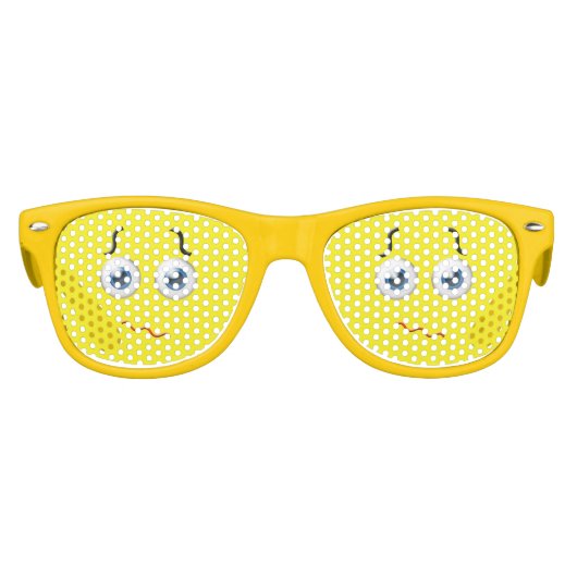 かわいい困惑した絵文字イエロー キッズサングラス (正面)