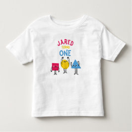 かわいい図形の最初の誕生祝い トドラーTシャツ